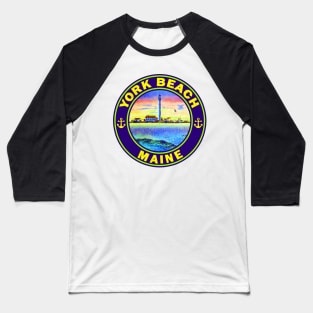 York Beach Maine Boon Island Lighthouse Baseball T-Shirt